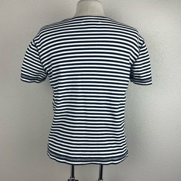 EUC Chaus Women’s Blue and White Short Sleeve Top Size S - Picture 4 of 5